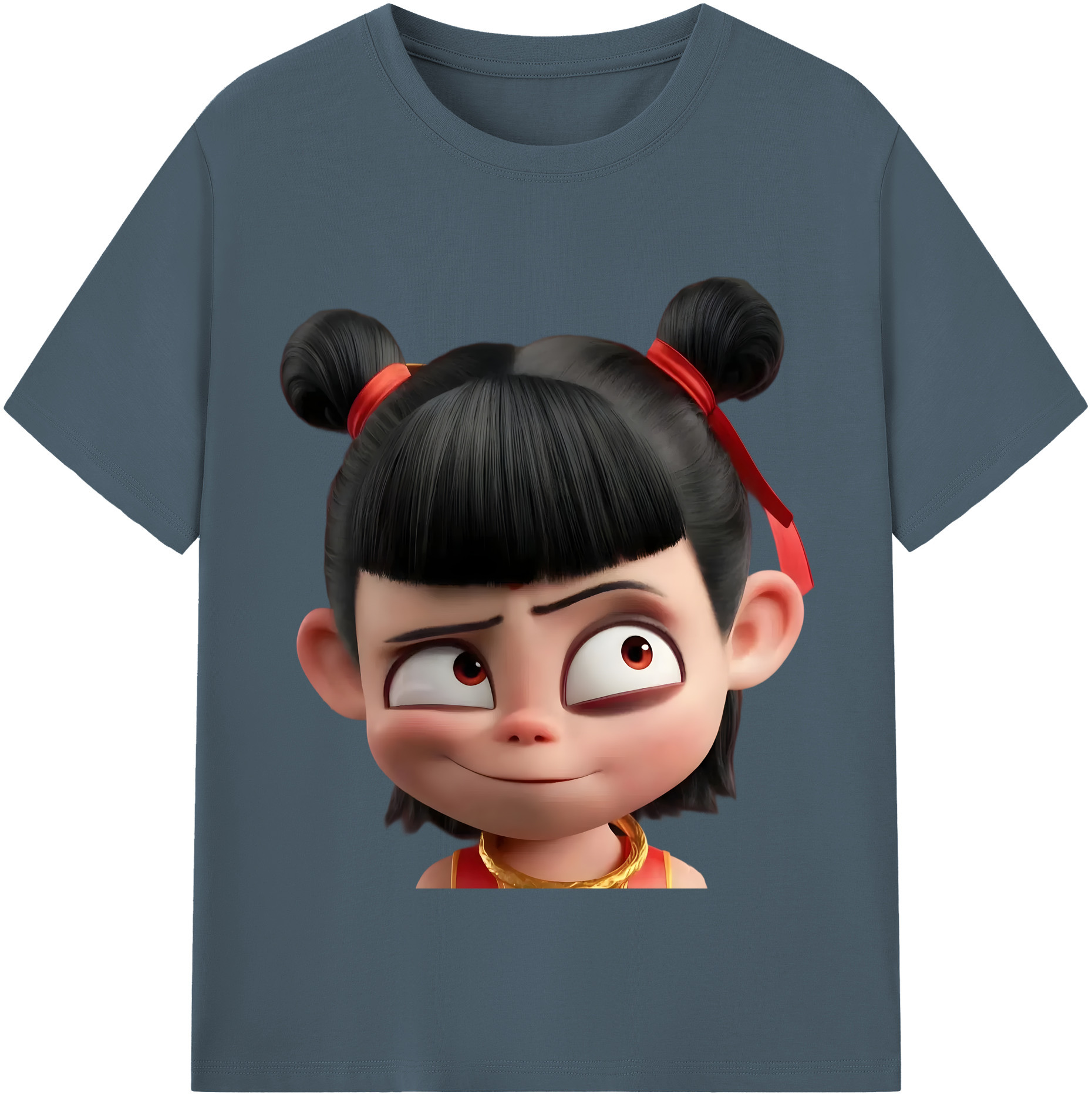 （画像用） Ne Zha 2 ナタ 魔童の大暴れ 綿100％半袖Tシャツ（フロントプリント）